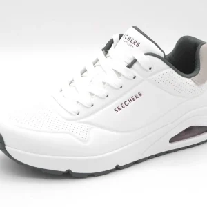 232-01-004 Heren Veterschoenen Sportief Skechers Uno-Suited On Air 183004 WGRN Wit  (3658)