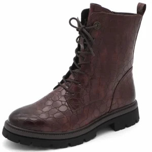 172-29-017 Dames Hoge Schoenen Boot Plat Marco Tozzi 25207-342 Donkerbruin  (3372)