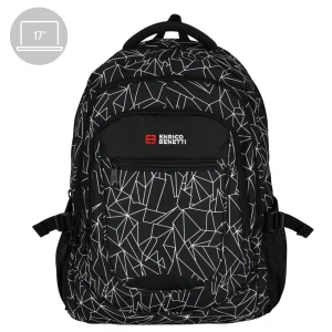 98-62038-105 Lederwaren Rugtas Middel 17 Enrico Benetti 62038-105 Zwart Combi  (1057)