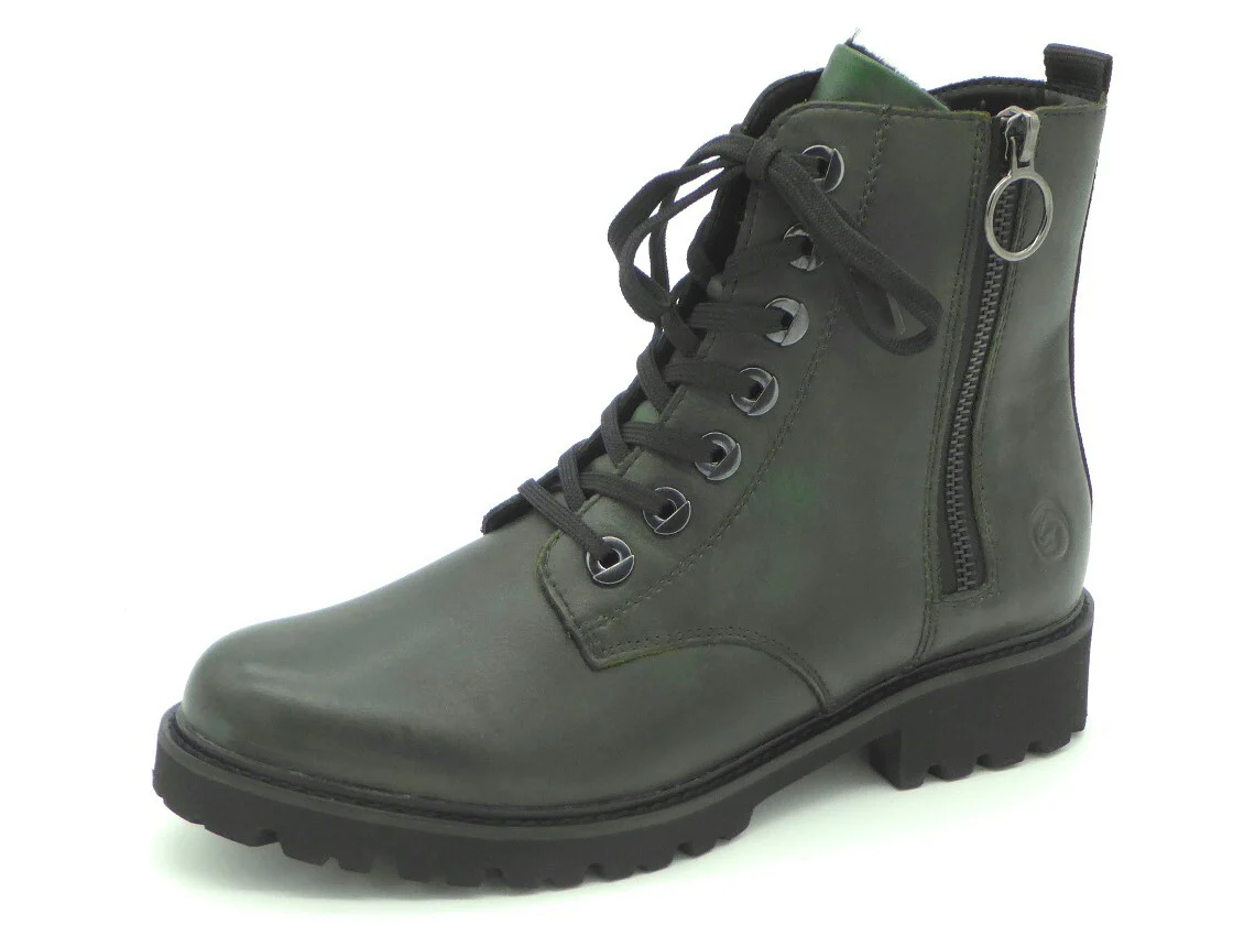 172-69-005 Dames Hoge Schoenen Boot Plat Remonte D8671-55 Donkergroen (2780) - Afbeelding 2