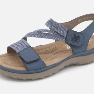 153-75-004 Dames Sandalen Mode Rieker 64870-14 Middenblauw  (2295)