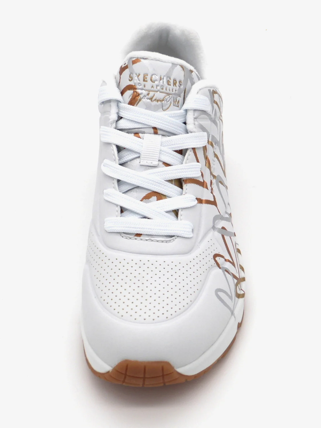 132-09-002 Dames Veterschoenen Sportief Skechers Uno Metallic Love 155523 WTGD Wit Combi (2668) - Afbeelding 4