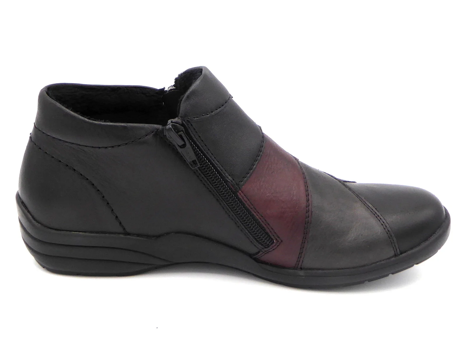 172-91-001 Dames Hoge Schoenen Boot Plat Remonte R7674-02 Zwart Combi Wijdte H (756) - Afbeelding 3