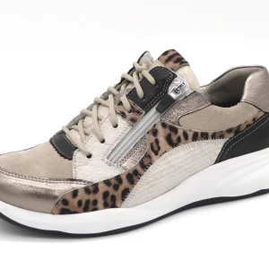 131-19-003 Dames Veterschoenen  Comfort Durea 6318-605-2076 Donkerbeige Wijdte H (3517)