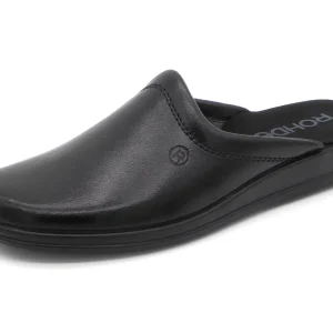 281-99-010 Heren Pantoffel-Muilen Leer Rohde 1552-90 Zwart Wijdte G (2888)