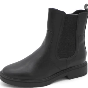 172-99-049 Dames Hoge Schoenen Boot Plat Jana 25361-001 Zwart Wijdte H (2749)