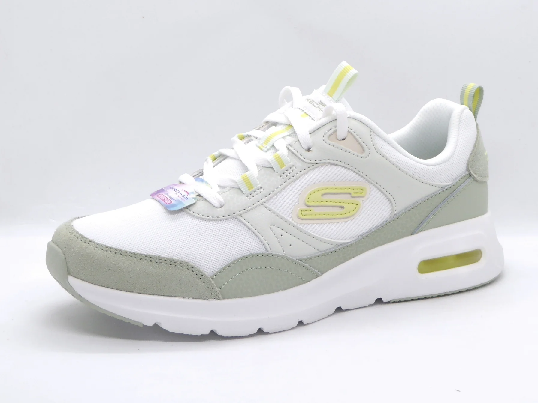 132-09-001 Dames Veterschoenen Sportief Skechers Skech-Air 149947 WGR Wit Combi (2390)