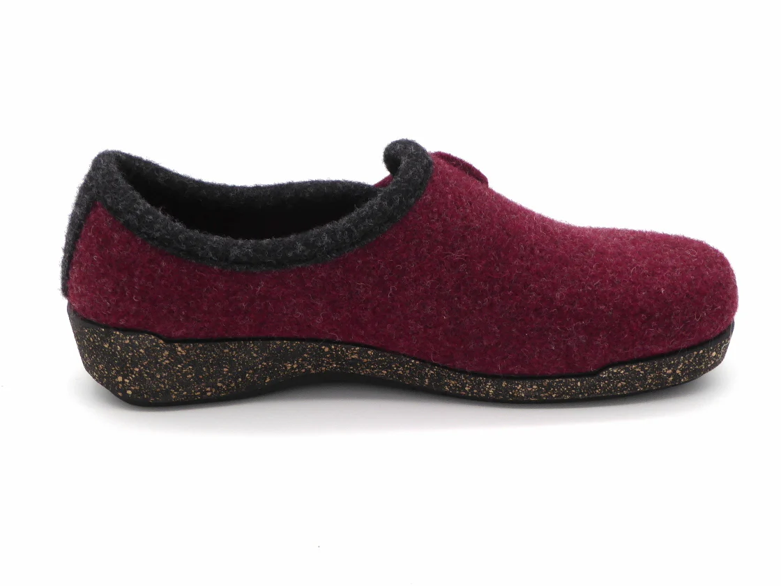 192-39-001 Dames Pantoffel-Gesloten Ongevoerd Fischer 205620-325 Donkerrood (3399) - Afbeelding 3