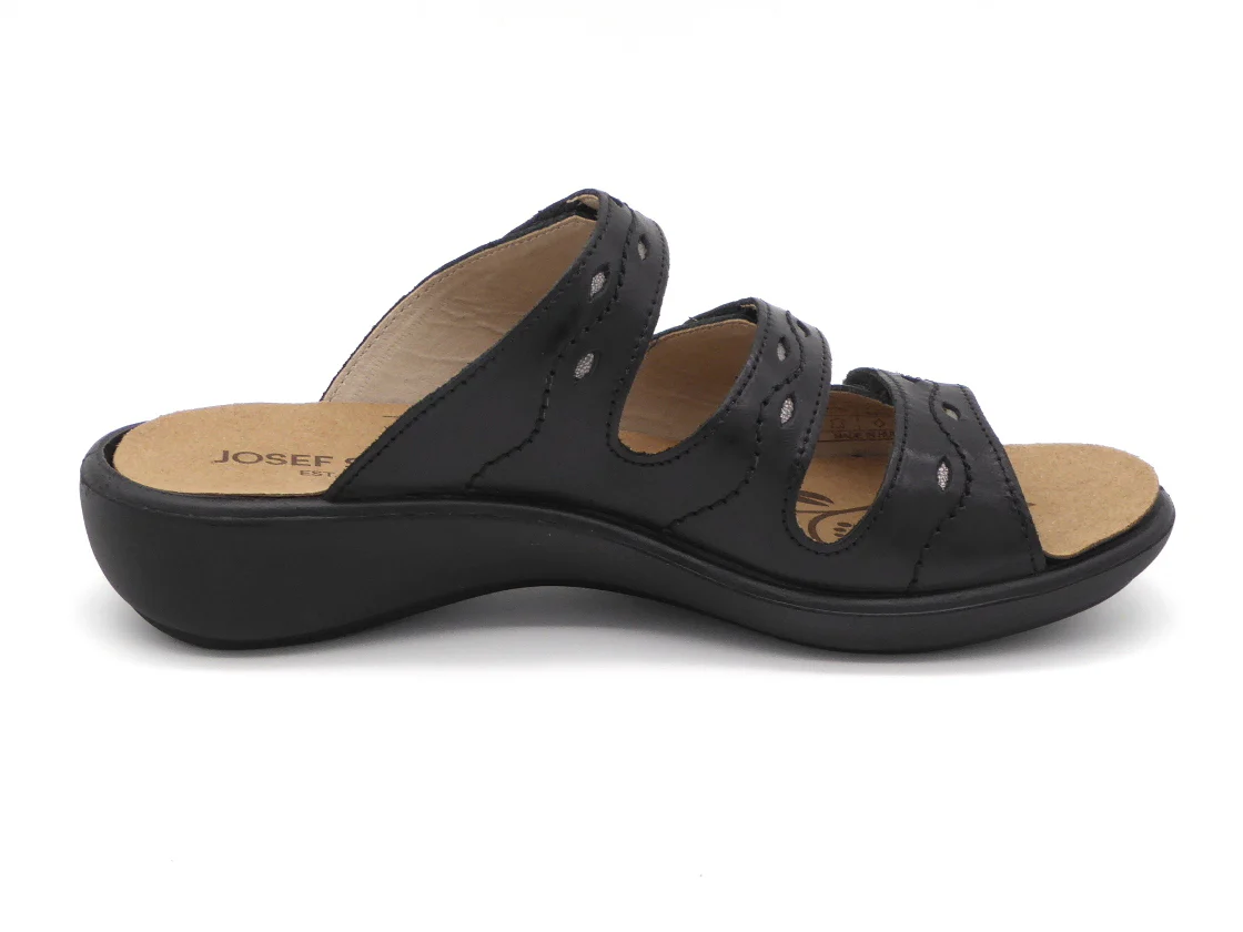 161-99-004 Dames Open Slippers Comfort Josef Seibel 86766-100 Ibiza 66 Zwart (2994) - Afbeelding 3