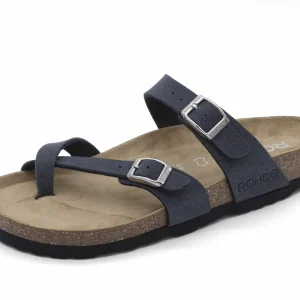 164-79-001 Dames Open Slippers Teenslippers Rohde 5594-56 Donkerblauw  (3590)