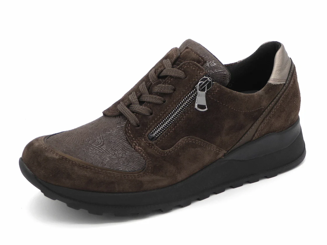 131-29-002 Dames Veterschoenen Comfort Waldlaufer Bungeez 364H15-408-277 Donkerbruin Wijdte H (3288) - Afbeelding 2