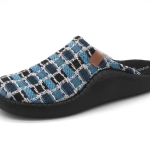 182-75-004 Dames Pantoffel-Muilen Ongevoerd Josef Seibel 54703-622 Monaco 03 Middenblauw (3406)