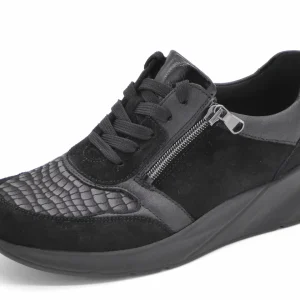 131-99-009 Dames Veterschoenen  Comfort Waldlaufer OrthoTritt 715H02-400-001 Zwart Wijdte H (2706)