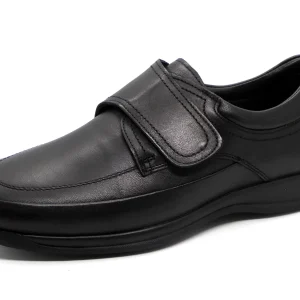 221-99-002 Heren Klittenband Schoenen Comfort Q-Fit Bonn 5220.1 Zwart (741)