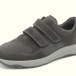 221-89-002 Heren Klittenband Schoenen Comfort Waldlaufer 662301-301-696 Donkergrijs Wijdte K (2718)