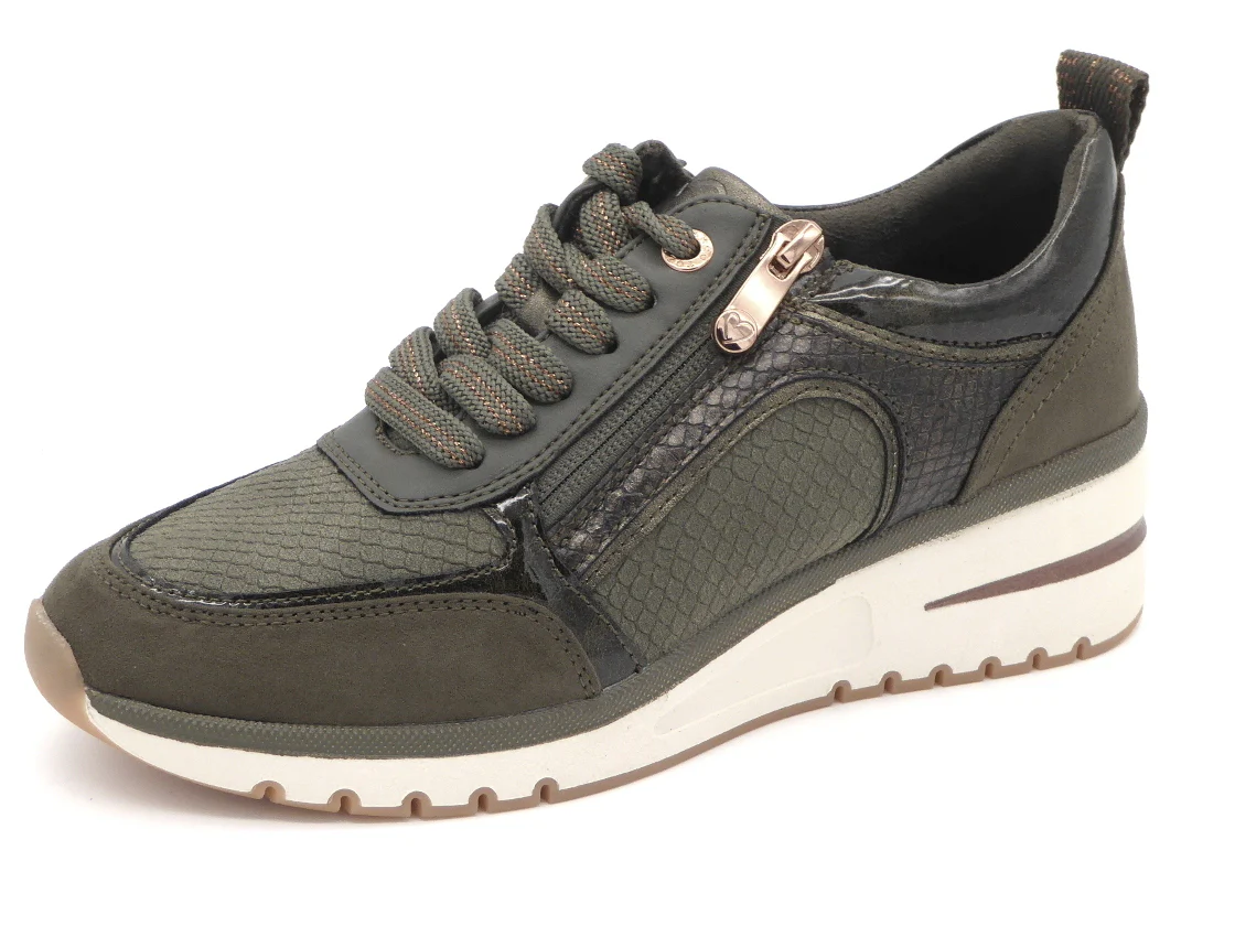 133-69-003 Dames Veterschoenen Sneaker Marco Tozzi 23767-726 Donkergroen (3366)