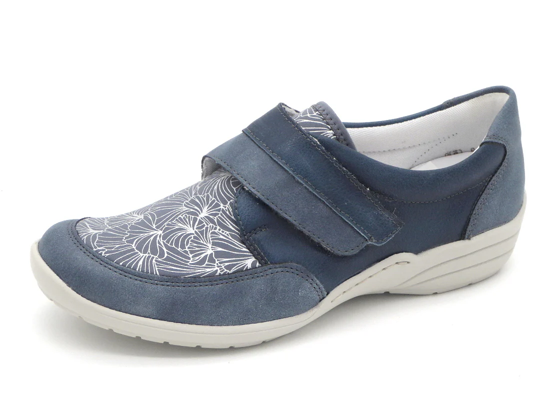 123-75-001 Dames Klittenband Schoenen Mode Remonte R7600-13 Middenblauw Wijdte H (2698) - Afbeelding 2
