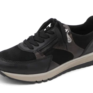 133-91-006 Dames Veterschoenen  Sneaker Rieker 49010-00 Zwart Combi Wijdte H (3316)