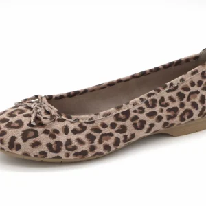 143-19-004 Dames Instappers Ballerina Jana 22164-903 Donkerbeige Wijdte H (2897)