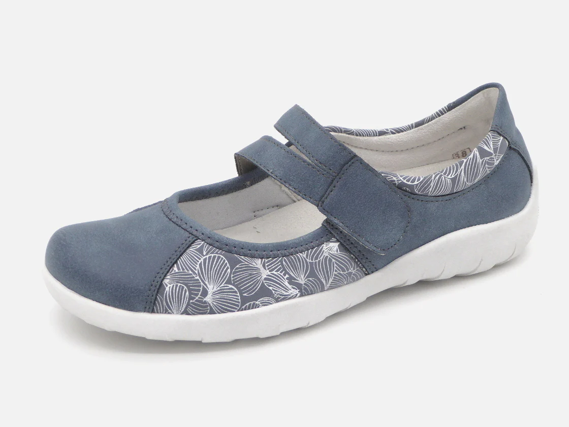 113-75-001 Dames Bandschoenen Mode Remonte R3510-12 Middenblauw Wijdte G (1866)