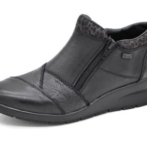 172-99-008 Dames Hoge Schoenen Boot Plat Rieker L4881-01 Zwart  (2228)