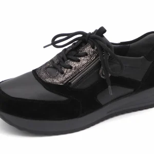 131-99-019 Dames Veterschoenen  Comfort Waldlaufer 7520047-403-771 Zwart Wijdte H (3290)