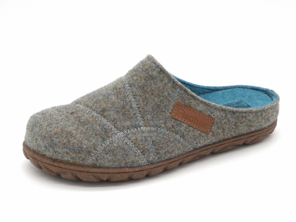 182-61-001 Dames Pantoffel-Muilen Ongevoerd Fischer 205640-404 Lichtgroen (3398)