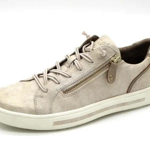 133-11-010 Dames Veterschoenen  Sneaker Jana 23660-949 Lichtbeige Wijdte H (2522)