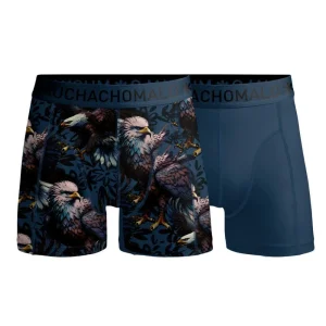 Men 2-Pack Boxer Shorts print/solid EAGLE1010-01