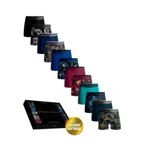 Men 12-Pack Short Print/Solid U-Golden1010