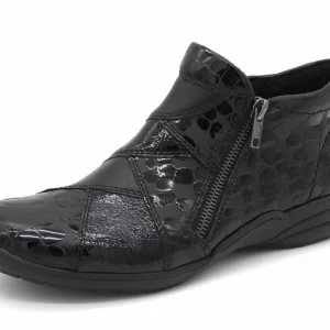 172-95-009 Dames Hoge Schoenen Boot Plat Remonte R7674-04 Zwart Lak Wijdte H (2777)