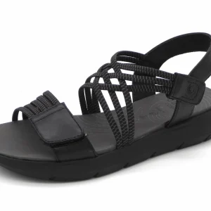 153-99-016 Dames Sandalen Mode Jana 28766-001 Zwart Wijdte H (2528)