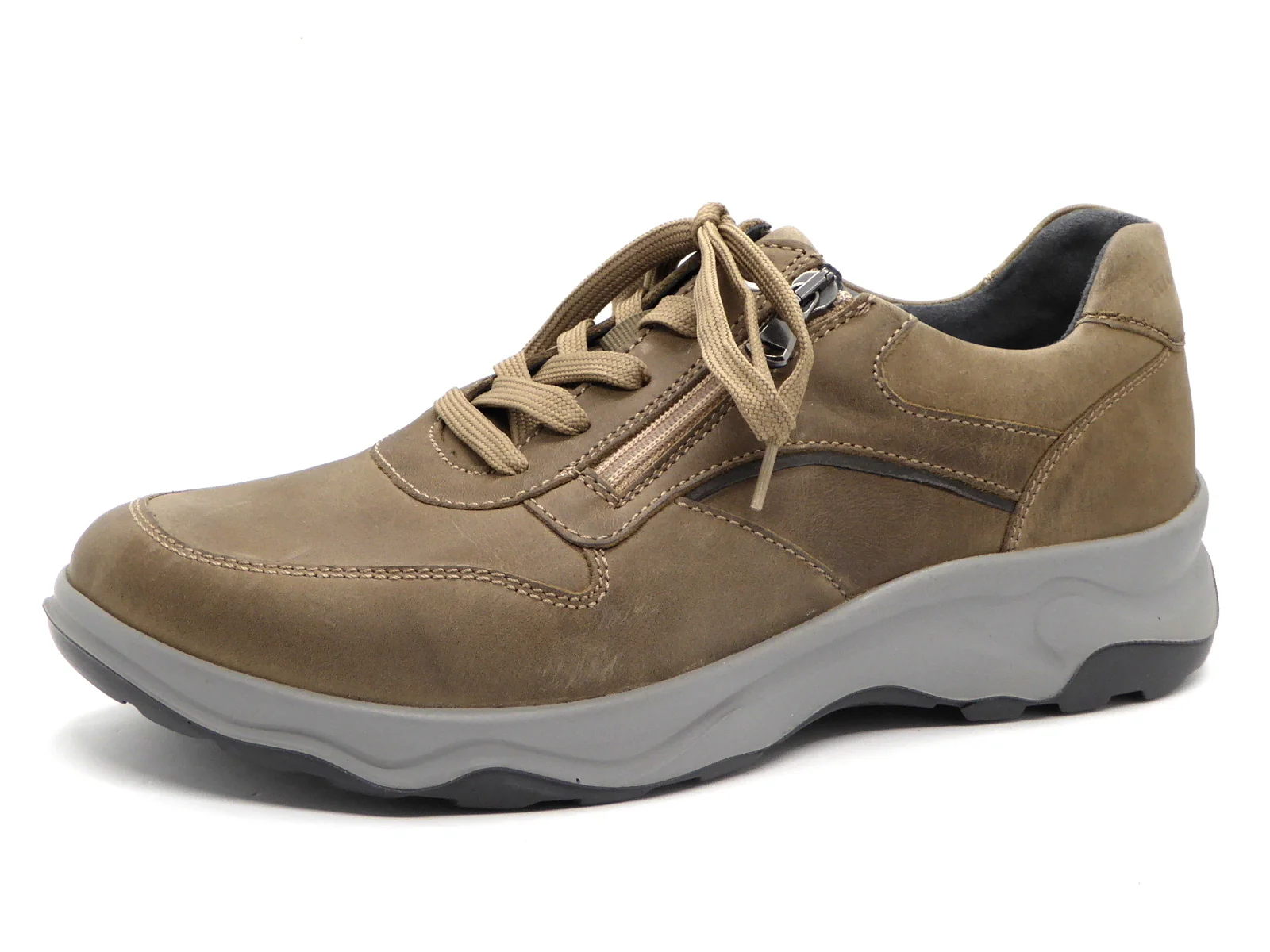 231-19-001 Heren Veterschoenen Comfort Waldlaufer 718006-409-090 Donkerbeige Wijdte H (2334)