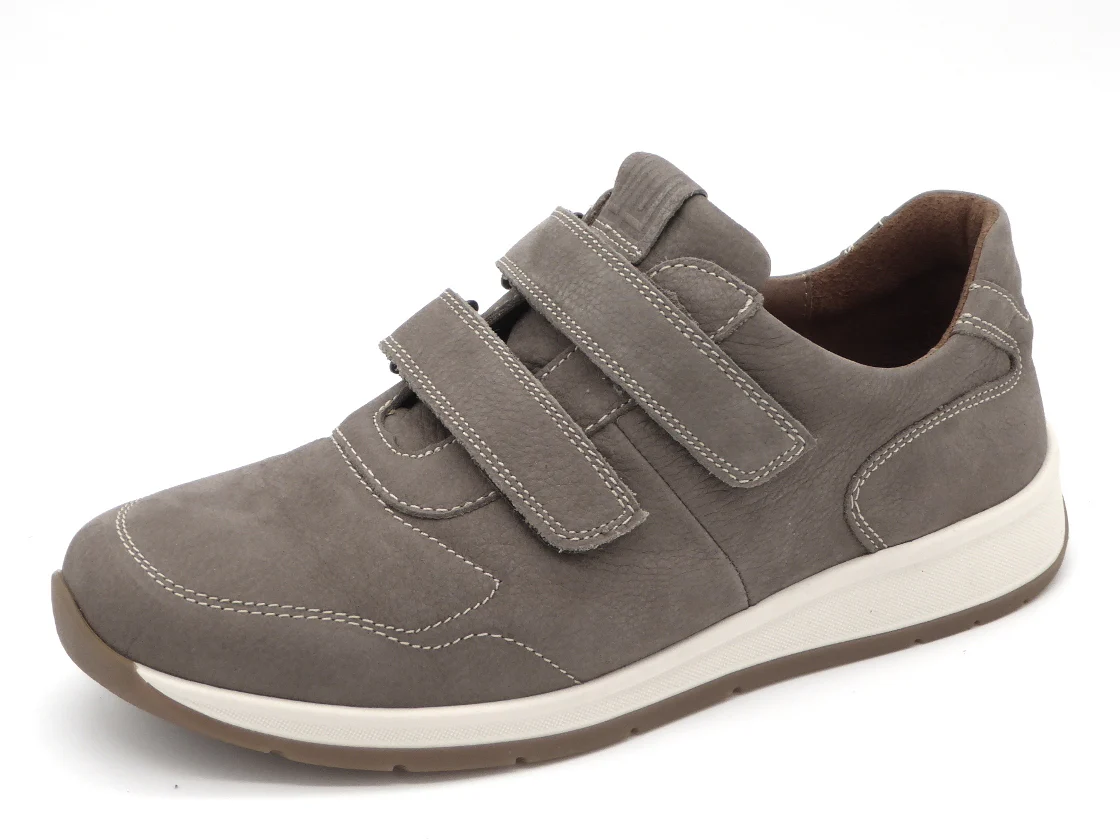 221-19-002 Heren Klittenband Schoenen Comfort Waldlaufer 686301-165-093 Donkerbeige Wijdte K (3511)