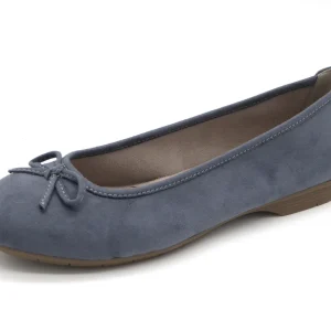 143-75-002 Dames Instappers Ballerina Jana 22164-802 Middenblauw Wijdte H (3481)