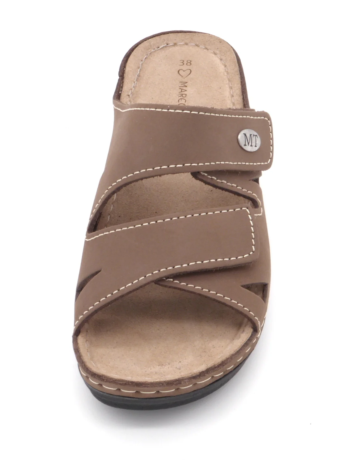 161-19-005 Dames Open Slippers Comfort Marco Tozzi 27512-341 Taupe Donkerbeige (880) - Afbeelding 4