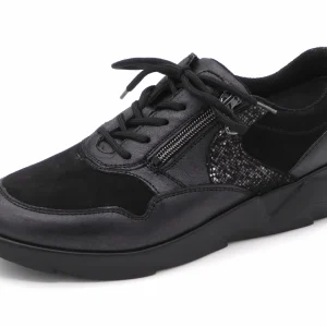 131-99-025 Dames Veterschoenen  Comfort Waldlaufer 668001-411-361 Zwart Wijdte K (3294)