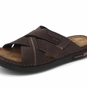 262-29-003 Heren Open Slippers Sportief Rohde 6001-71 Donkerbruin Wijdte H (3207)