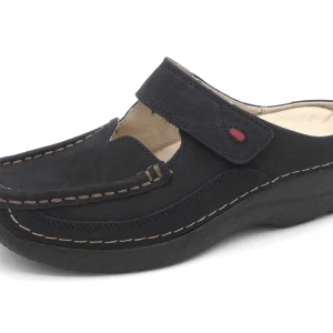 181-79-005 Dames Pantoffel-Muilen Leer Wolky Roll Slipper 0622713-800 Donkerblauw (3395)