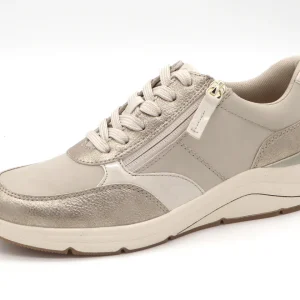 133-15-018 Dames Veterschoenen  Sneaker Jana 23777-499 Middenbeige Wijdte H (2903)