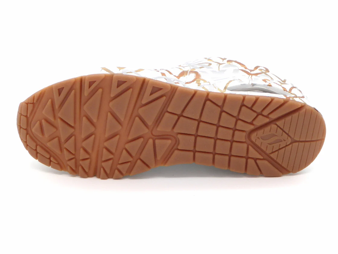 132-09-002 Dames Veterschoenen Sportief Skechers Uno Metallic Love 155523 WTGD Wit Combi (2668) - Afbeelding 5