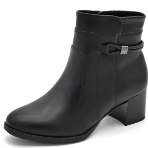 171-99-022 Dames Hoge Schoenen Boot Hak Jana 25366-001 Zwart Wijdte H (3470)