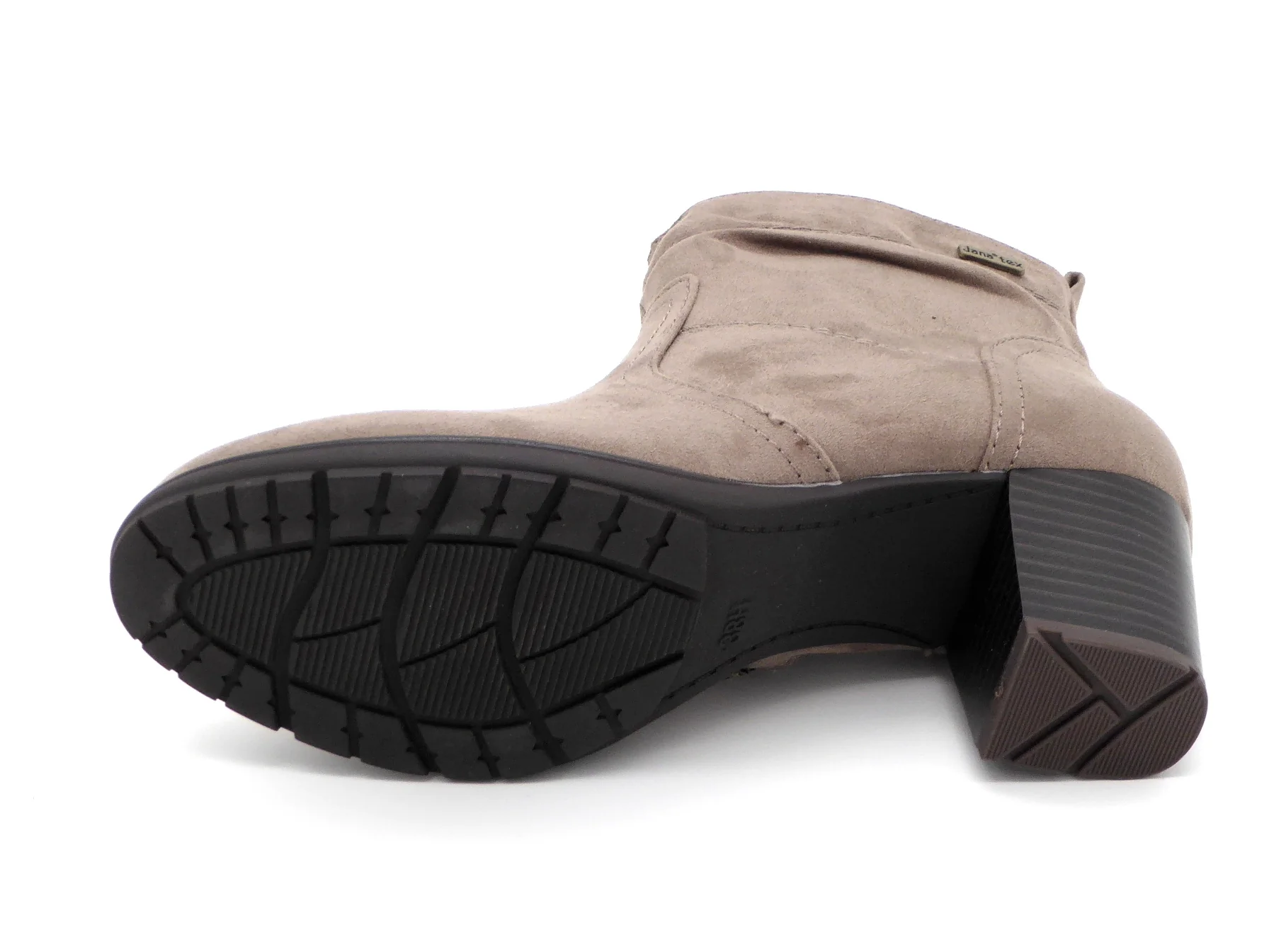 171-19-001 Dames Hoge Schoenen Boot Hak Jana 26371-324 Donkerbeige Wijdte H (2192) - Afbeelding 5