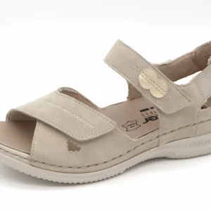 151-15-006 Dames Sandalen Comfort Rieker V7474-60 Middenbeige Wijdte H (2971)