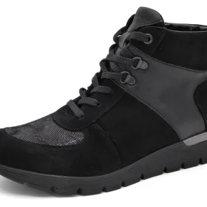 172-99-056 Dames Hoge Schoenen Boot Plat Waldlaufer 626K82-304-001 Zwart Wijdte K (3300)