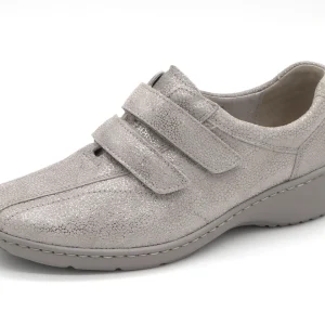 121-81-002 Dames Klittenband Schoenen Comfort Waldlaufer 607302-127-070 Lichtgrijs Wijdte K (2929)