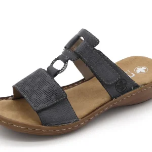 163-79-008 Dames Open Slippers Mode Rieker 60885-12 Donkerblauw  (3562)