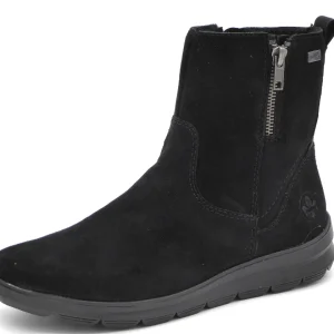 172-99-040 Dames Hoge Schoenen Boot Plat Rieker Z0053-00 Zwart (2761)