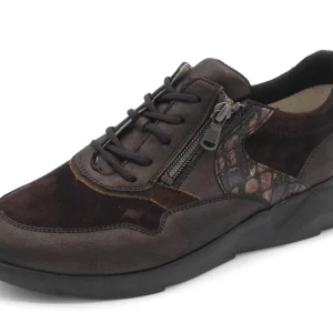 131-29-005 Dames Veterschoenen  Comfort Waldlaufer 668001-401-355 Donkerbruin Wijdte K (2711)