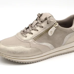 133-19-010 Dames Veterschoenen  Sneaker Jana 23774-499 Donkerbeige Wijdte H (3485)